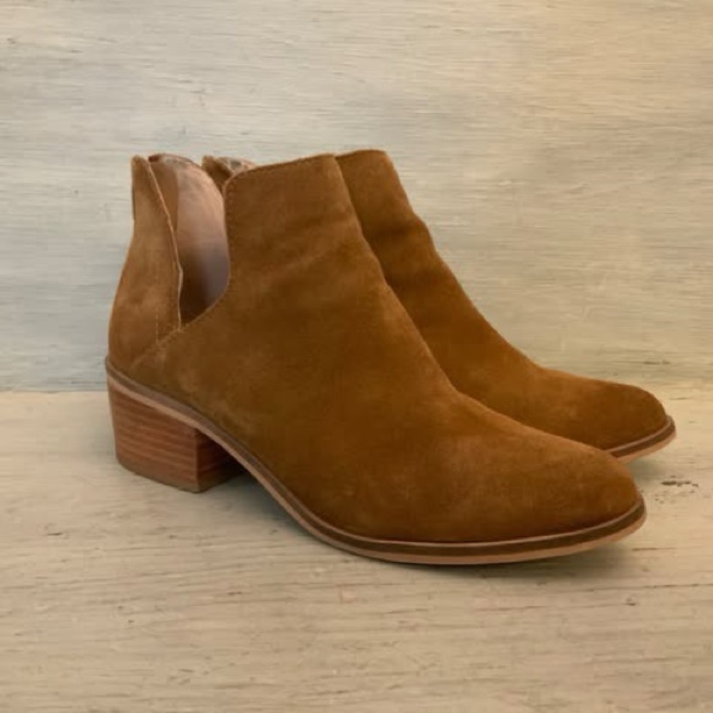 Steve Madden Lancaster Camel Brown Leather Ankle Bootie Boot Size 7.5 GC
